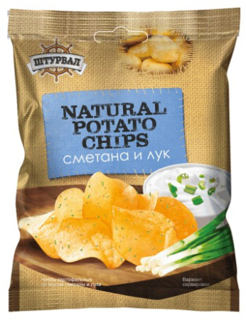 Чипсы Штурвал из натур картофеля со вкусом сметаны и лука 70г*24